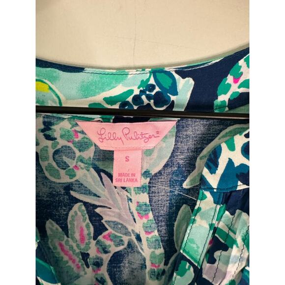 Lilly Pulitzer Harbour Island Tunic Tidal Wave in the Details small - Picture 3 of 6